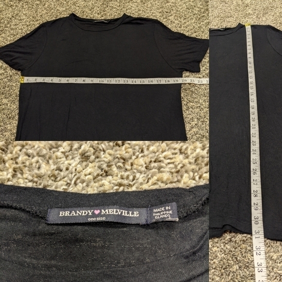 ✨3/$15  Brandy Melville black t-shirt OS - Picture 4 of 7